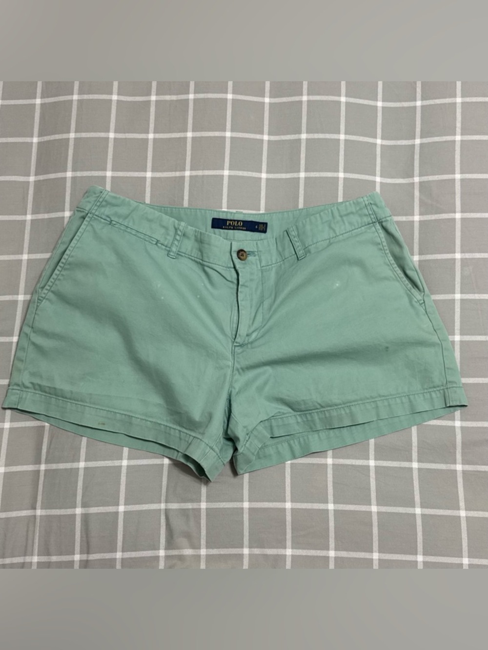 Polo Ralph Lauren Mint Green Cotton Shorts Women Size 6 Preppy Chino Summer